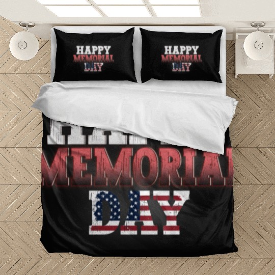 Patriotic Memorial Day Flag Design Bedding Sets