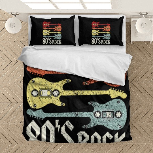 80s Rock Band Guitar Cassette Tape 1980s Bedding Sets