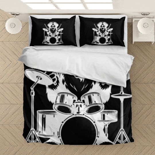 Cool Bernese Mountain Dog Drummer Design Bedding Sets