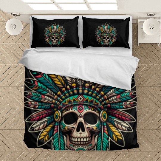 Indigenous Native American Skull Head Bedding Sets