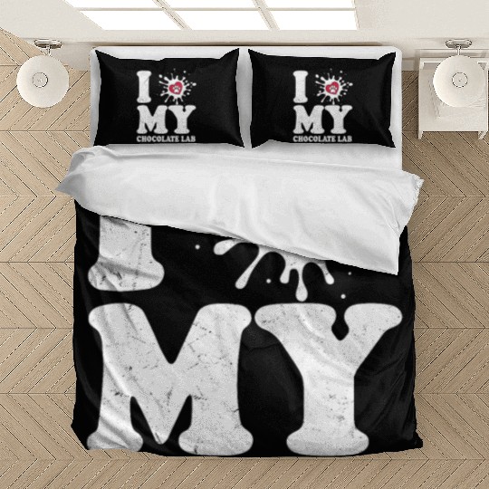 I Love My Chocolate Lab Labrador Retriever Owner Bedding Sets