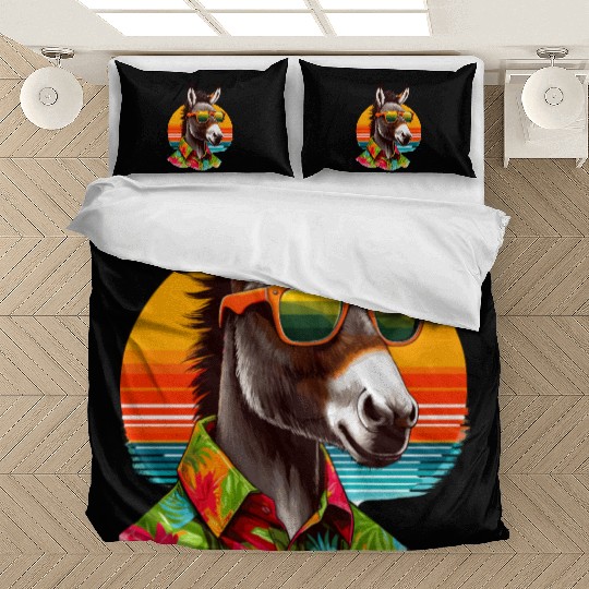 Retro Sunset And Donkey In Color Bedding Sets