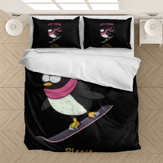 Slope Surfer Penguin: The Snowboard Pro Bedding Sets