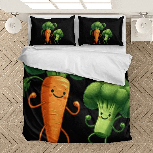 Carrot Dancing with Broccoli Bedding Sets