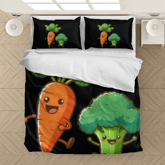 Carrot Dancing with Broccoli Bedding Sets