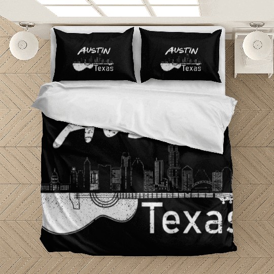 Austin Texas Souvenir Guitar Music Lover Bedding Sets