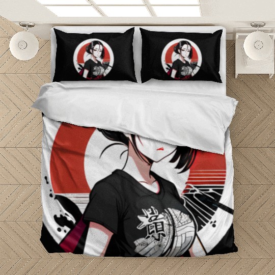İllustration of asian girl Bedding Sets