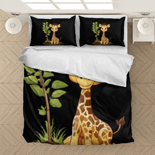 Earth Day Giraffe: Vibrant, Cute Design Bedding Sets