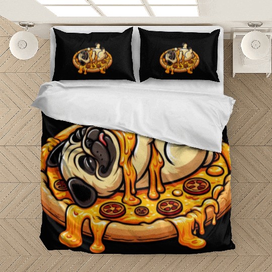 Pug & Pizza: A Cheese Celebration for Lovers Bedding Sets