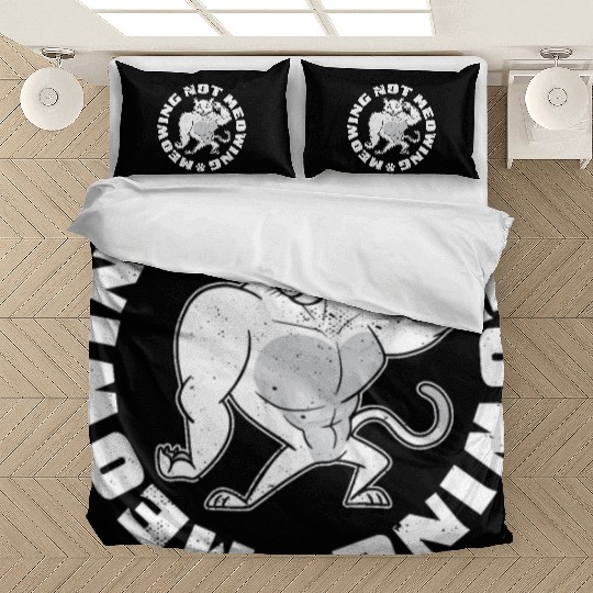 Mewing Not Meowing Funny Cat Meme Jawline Bedding Sets