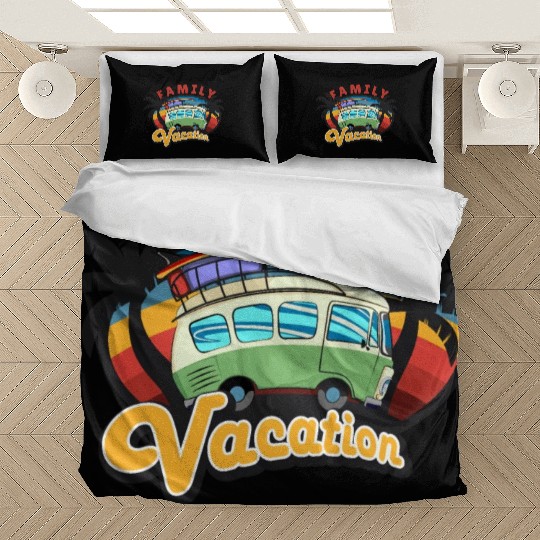 mini bus on a family vacation trip Bedding Sets