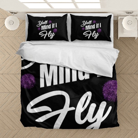 Yall Mind If I Fly Funny Cheer Flyer Football Bedding Sets