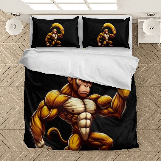 Musclemonkey with giant banana Bedding Sets