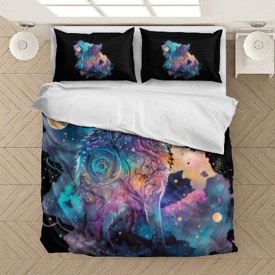 Wolf Print, Cosmic Wolves, Animal Print, Cosmos Bedding Sets