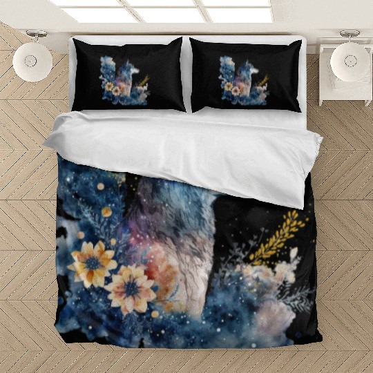 Wolf Print, Cosmic Wolves, Animal Print, Cosmos Bedding Sets