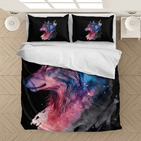Wolf Print, Cosmic Wolves, Animal Print, Cosmos Bedding Sets