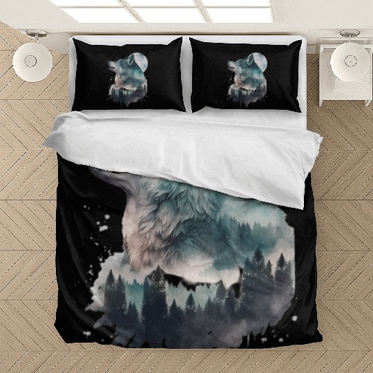 Wolf Print, Cosmic Wolves, Animal Print, Cosmos Bedding Sets