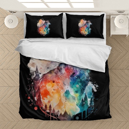 Wolf Print, Cosmic Wolves, Animal Print, Cosmos Bedding Sets