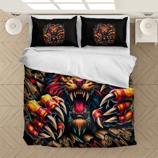AI Lion Ripping Through Out Bedding Sets