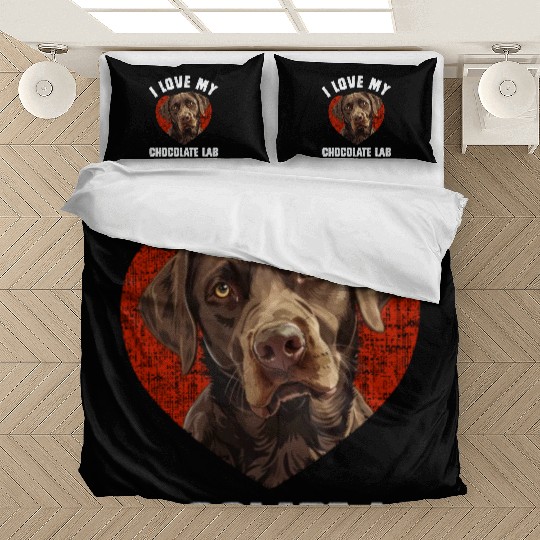 Brown Labrador I LOVE MY CHOCOLATE LAB Owners Bedding Sets