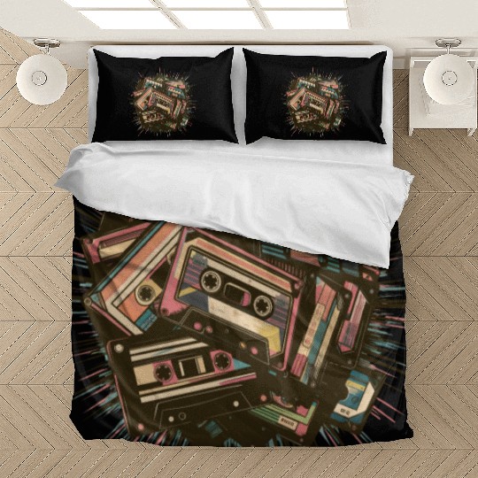 80s Retro Cassette Classic Cassette Tape for a Bedding Sets