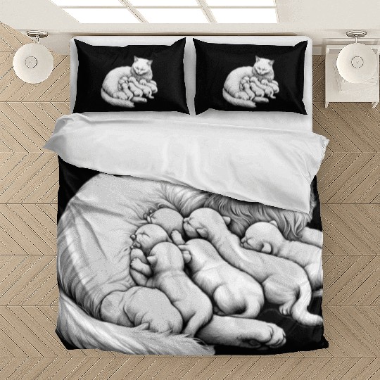 Breastfeeding Mother Cat Bedding Sets