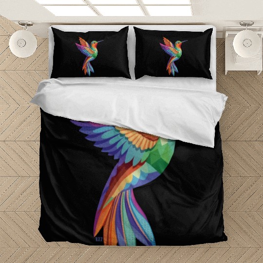 Geometric Hummingbird Bedding Sets