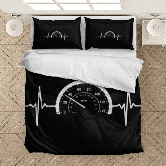 Heartbeat Speedometer Car Guy Auto Garage Racing Bedding Sets