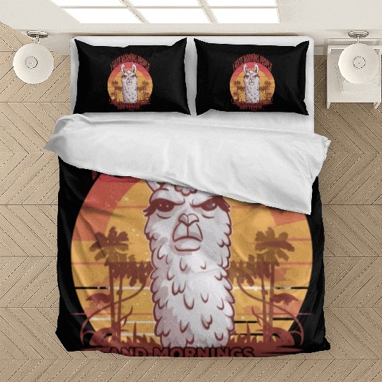 I Hate Morning People for a Morning grumpy Llama Bedding Sets