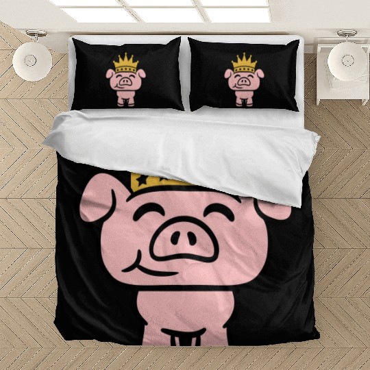 Pig King Queen Crown Prince Princess Piggy Piglet Bedding Sets