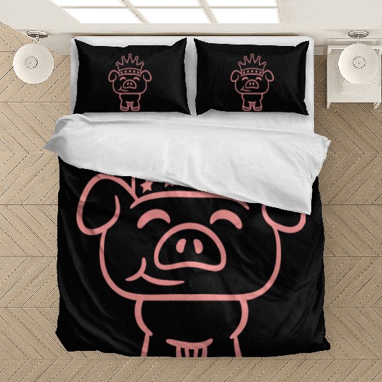Pig King Queen Crown Prince Princess Piggy Piglet Bedding Sets