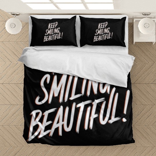 Keep Smiling Beautiful Positive Affirmation Bedding Sets