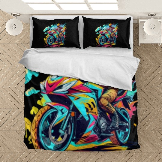Legend cross motocycle Biker Road Trip Bedding Sets