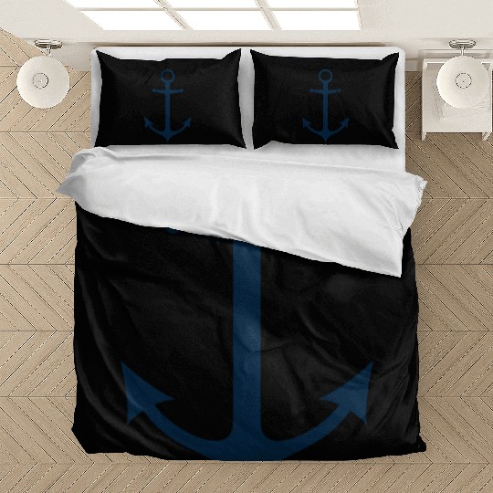 Navy Blue Sailing Boat Anchor Bedding Sets