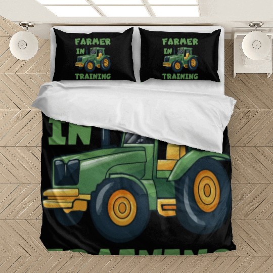 Funny Tractor Boy Farmer In Training Bedding Sets