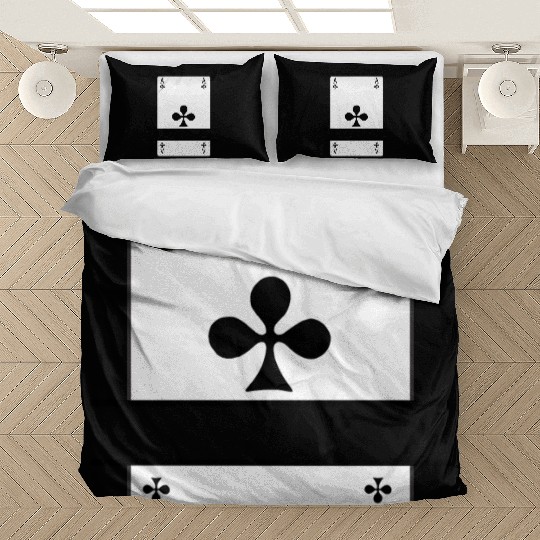 Playing card Club ace with banner space Bedding Sets