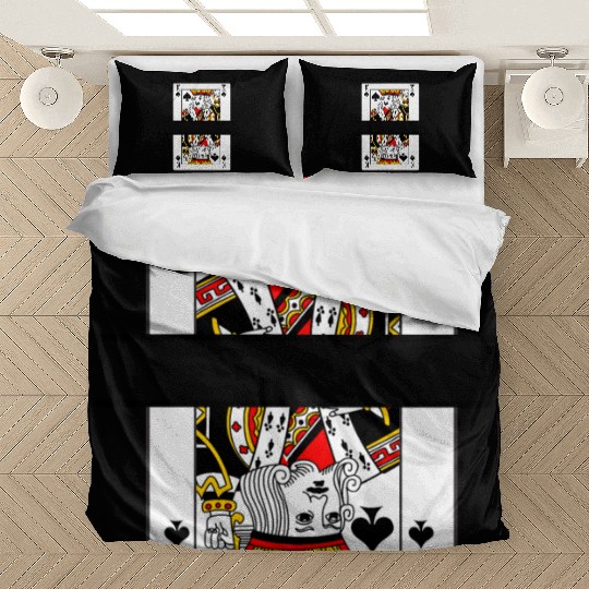 Playing card spades king with banner space Bedding Sets