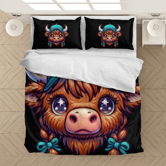 Cute Baby Highland Cow Farmer Animal Lover Bedding Sets