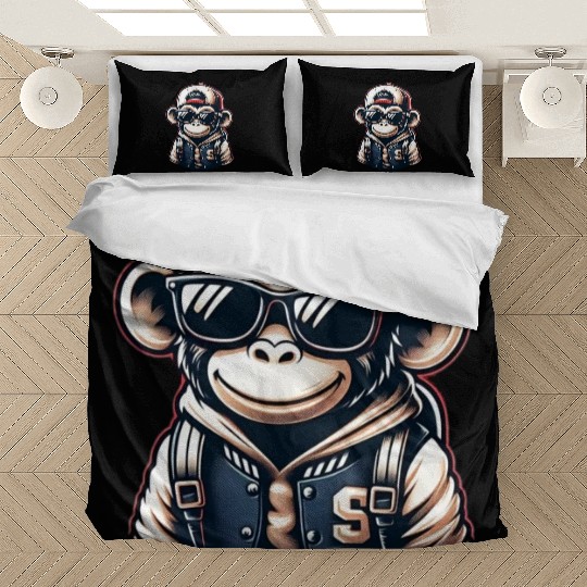 Bedding Sets Funny of a monkey dressed as rap