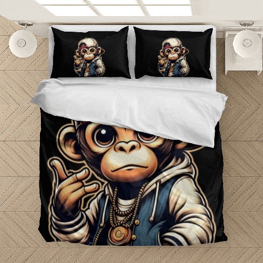 Bedding Sets Funny of a monkey dressed as rap