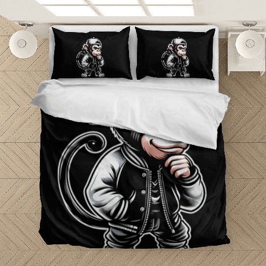 Bedding Sets Funny of a monkey dressed as rap