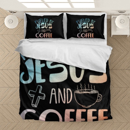 Cool Coffee Jesus Art Christian Coffee Lover Bedding Sets