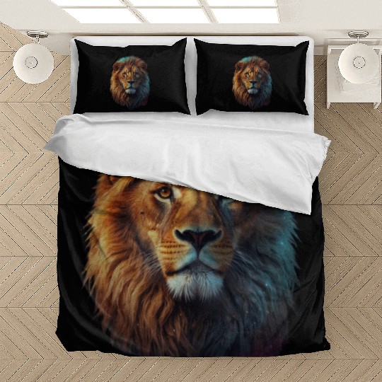 Geometric Lion Galaxy Collection Bedding Sets