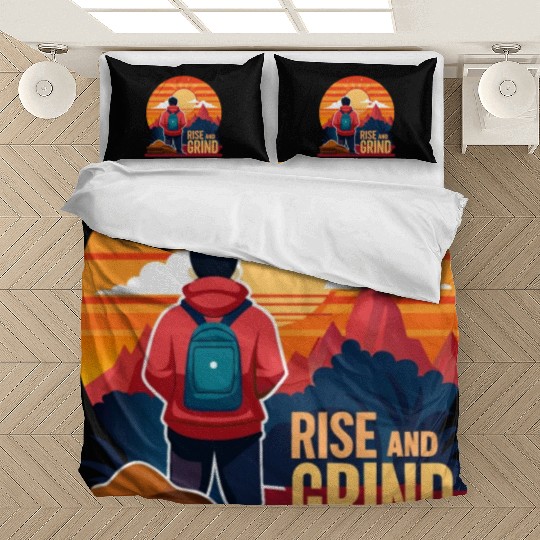 Rise and Grind - Sunrise Hustle Motivation Bedding Sets