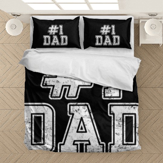 #1 Dad Best Dad Fathers Day Number One Dad Bedding Sets