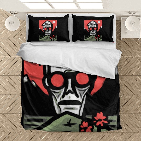 Japan Red Sun Creepy Guy Bedding Sets