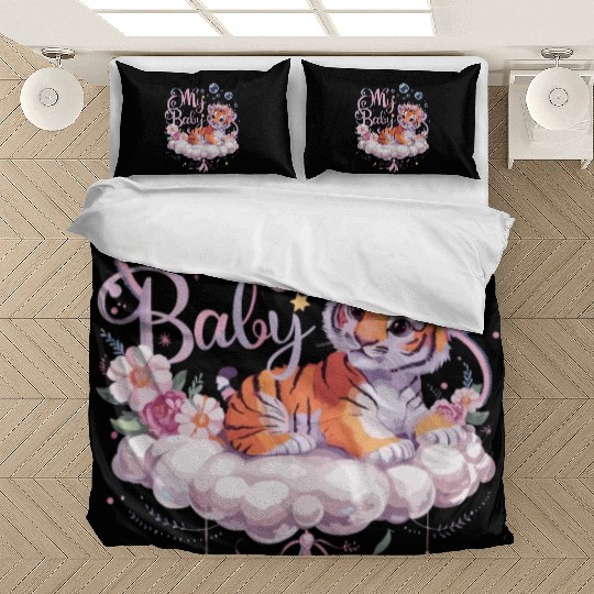 Adorable Baby Tiger Floral Cloud Dreamy Artwork Bedding Sets