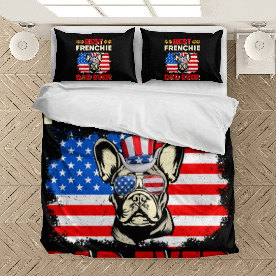 French Bulldog BEST FRENCHIE DAD EVER USA Bedding Sets