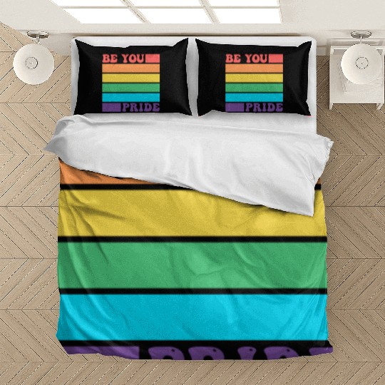 Be You LGBTQ Gay Lesbian Pride Ally Rainbow Flag Bedding Sets