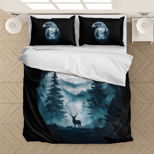 Majestic Eagle And Serene Wilderness Scene Bedding Sets